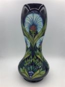 A Tall Blue Moorcroft vase Windsor Carnation commissioned exclusively for Talents of Windsor 85/300