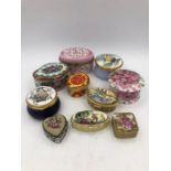 A selection of enamel boxes