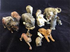 A selection of lead vintage toy animals..