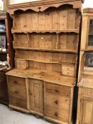 An antique pine Welsh dresser