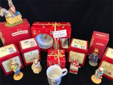 A large selection of Bunnykins china figures by Royal Doulton, all in original boxes to include