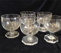 Five rummer style glasses with heavy bases