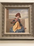 An oil on board by Claude Harrison 1922 - 2009 (A R C A Hon RP) 'Harlequin as Conjuror' signed