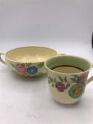 Two pieces of Clarice Cliff designed pottery for the Newport Pottery Co.