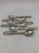 A set of six Norwegian silver spoons by Magnus Aase.