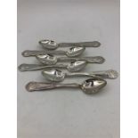 A set of six Norwegian silver spoons by Magnus Aase.