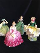 Four Royal Doulton figures to include Becky, Victoria, Buttercup and Vanessa.