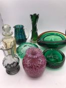 A selection of studio glass