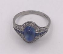 A Sapphire and Diamond ring