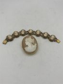 A Cameo bracelet and brooch