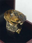 An 18ct yellow gold impressive pineapple citrine of 37ct's