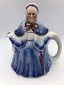 A Tony Wood Staffordshire Lady teapot