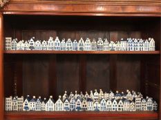A large selection of KLM delftware houses, used to contain Gin.