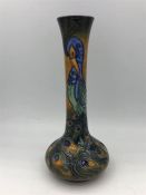 A Moorcroft 20cm tall Peacock vase