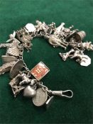 A silver charm bracelet