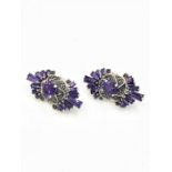 A pair of Art Deco style earrings set with Marcasites