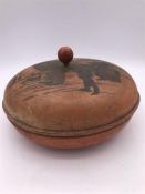 A 109th Century Chinese lidded bowl, Papier Mache.
