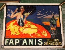 A 1935 original Fap Anis Aperitif poster featuring Gaby Deslys.