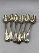 A set of six hallmarked silver teaspoons, .makers mark IL