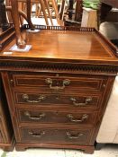 A Pair of Four drawer galleried topped chests