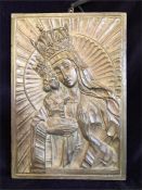 A Large plaque of Our Lady and the Jesus.