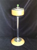 A 1960's Chrome and wood floor standing ashtray