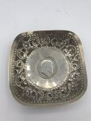 An Indian silver bowl with a 1906 One Rupee coin centre piece.