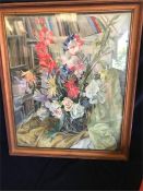 'Flowers in the corner of my Studio' by Marion Grace Hocken (1923-1987)