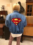 An Original crew Jacket for the 1970's Superman movie with the Superman logo to the back and