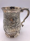 A hallmarked silver tankard dated 1785 makers mark IL