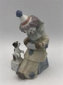 Lladro Figurine #5279 Pierrot with Concertina" Little Clown & Puppy