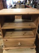 A Pine bedside cabinet with drawer