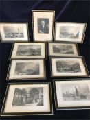 A selection of nine framed engravings