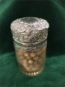 A silver topped jar, hallmarked London 1894-95