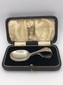 A hallmarked silver baby spoon, Birmingham 1920.