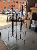 A pair of 5' folding garden lattice spires