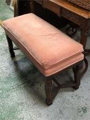 A double footstool or piano stool (93cm x 42cm x 50cm)