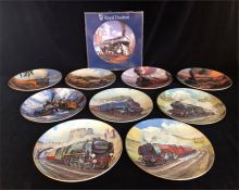A collection of ten Royal Doulton train themed plates.
