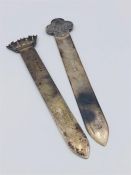 Two Hallmarked silver page turners