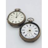 A pair of hallmarked silver pocket watches AF