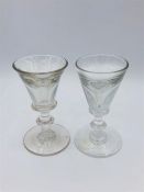Two 19th Century drinking glasses in the Kit Kat style