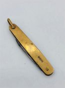 A 9ct gold, Chester hallmarked, fruit knife