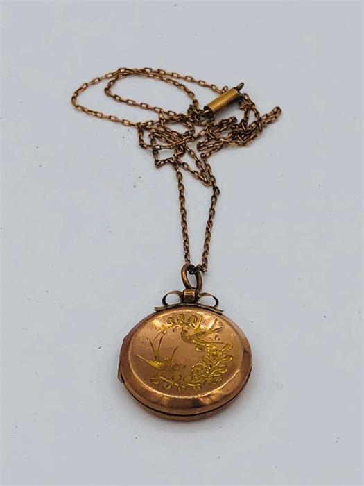 A 9ct rose gold necklace and locket (6.6g) - Image 2 of 2