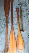 Free traditional wood pine paddle canoe/dragon hook H122CM X 93CM