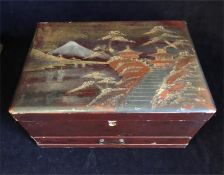A lacquered Chinese work box