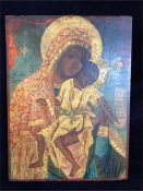 An 18th Century Russian Icon of Madonna and Child