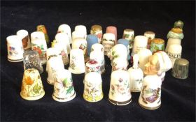 A selection of china and thimbles