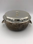 A silver two handled serving pot with lid (419g) by PWB