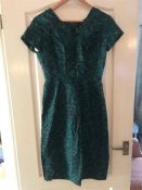 A Frank Usher dress, size 36 silk with green rose pattern