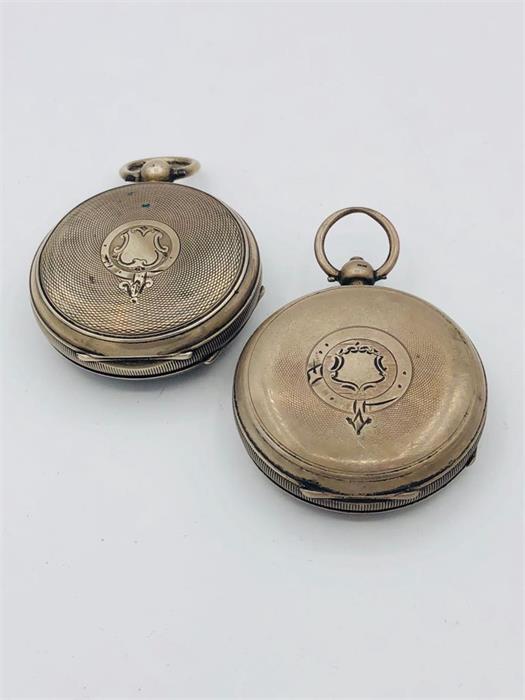 A pair of hallmarked silver pocket watches AF - Image 2 of 2